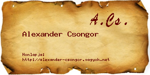 Alexander Csongor névjegykártya