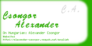 csongor alexander business card